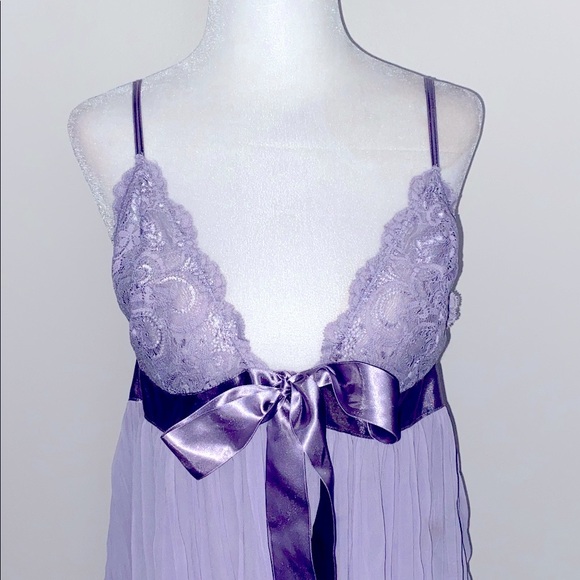 Victoria's Secret Lavender Satin Lace Chemise - Picture 4 of 6